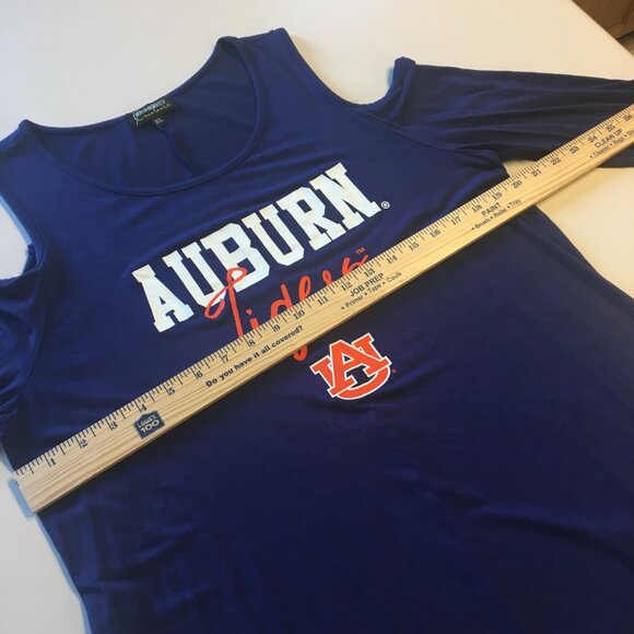 Auburn Tigers Gameday Top XL Purple Cold Shoulder Collegiate - Picture 3 of 4